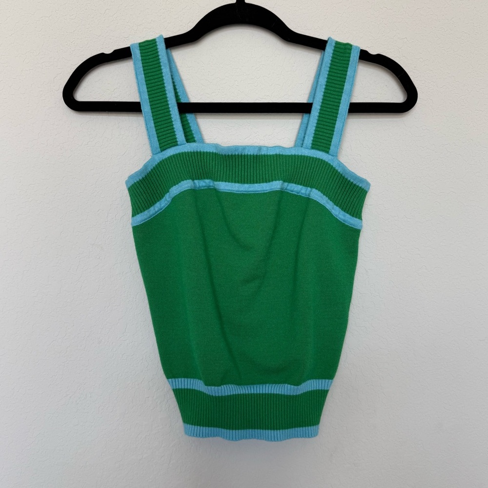 Dokotoo Vibrant Green and Blue Women's Tank Top - Picture 1 of 5